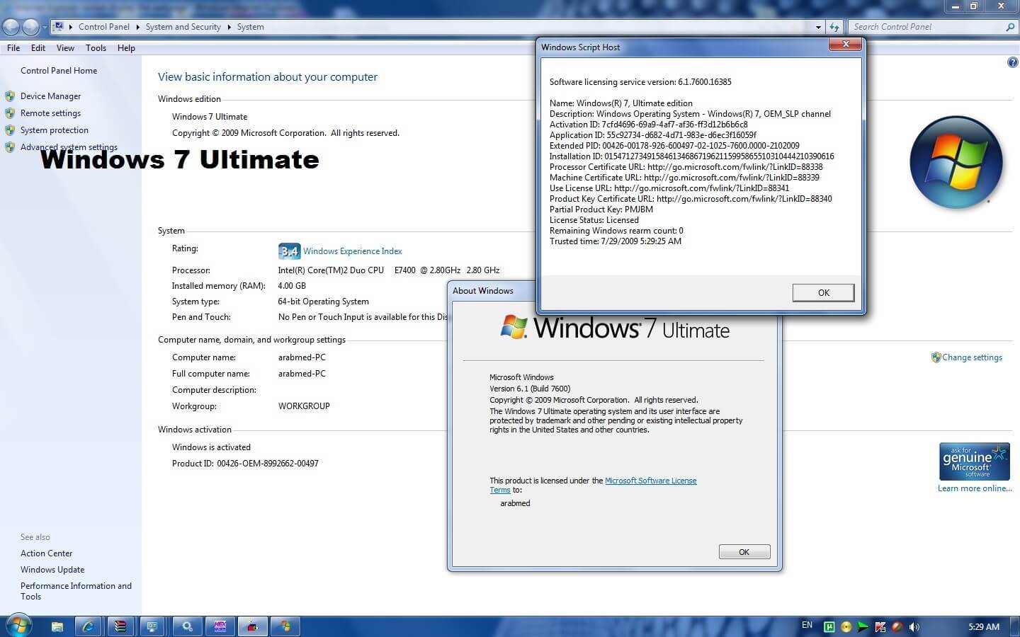 Windows 7 ultimate serial key working